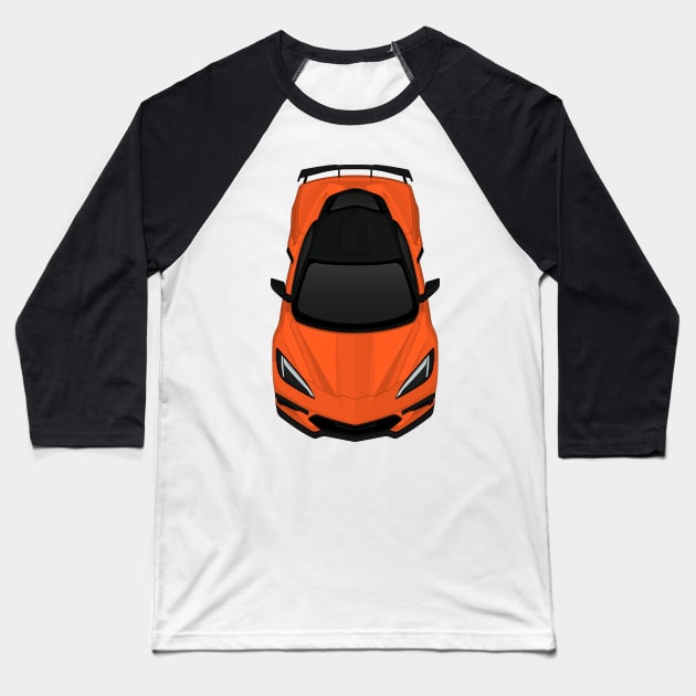 C8 Orange Baseball T-Shirt by VENZ0LIC